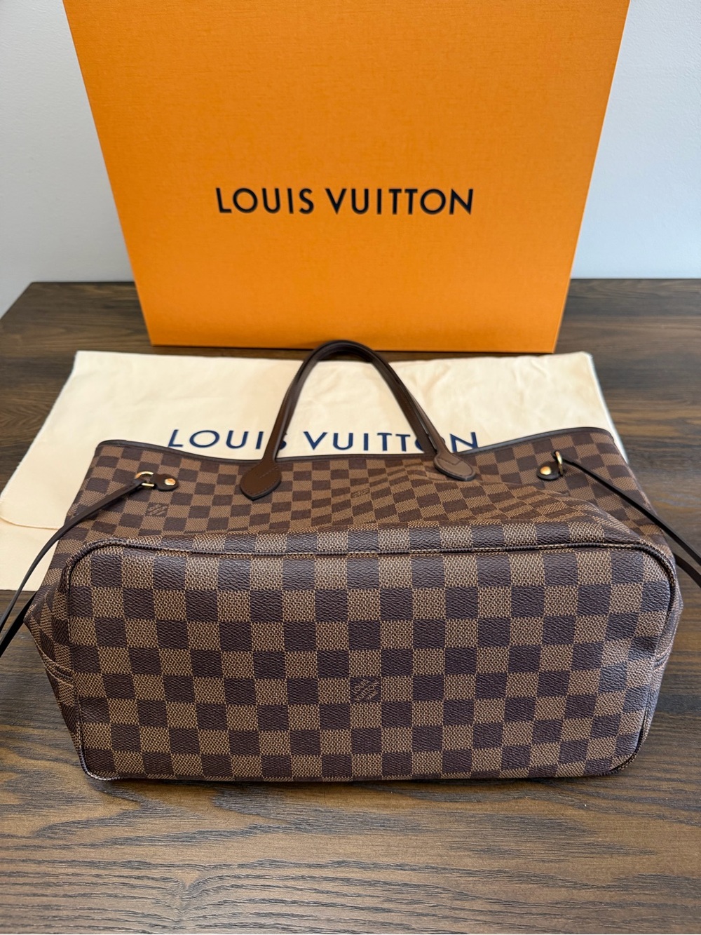 Louis Vuitton Brown Damier Ebene Neverfull Tote - Picture 9 of 13
